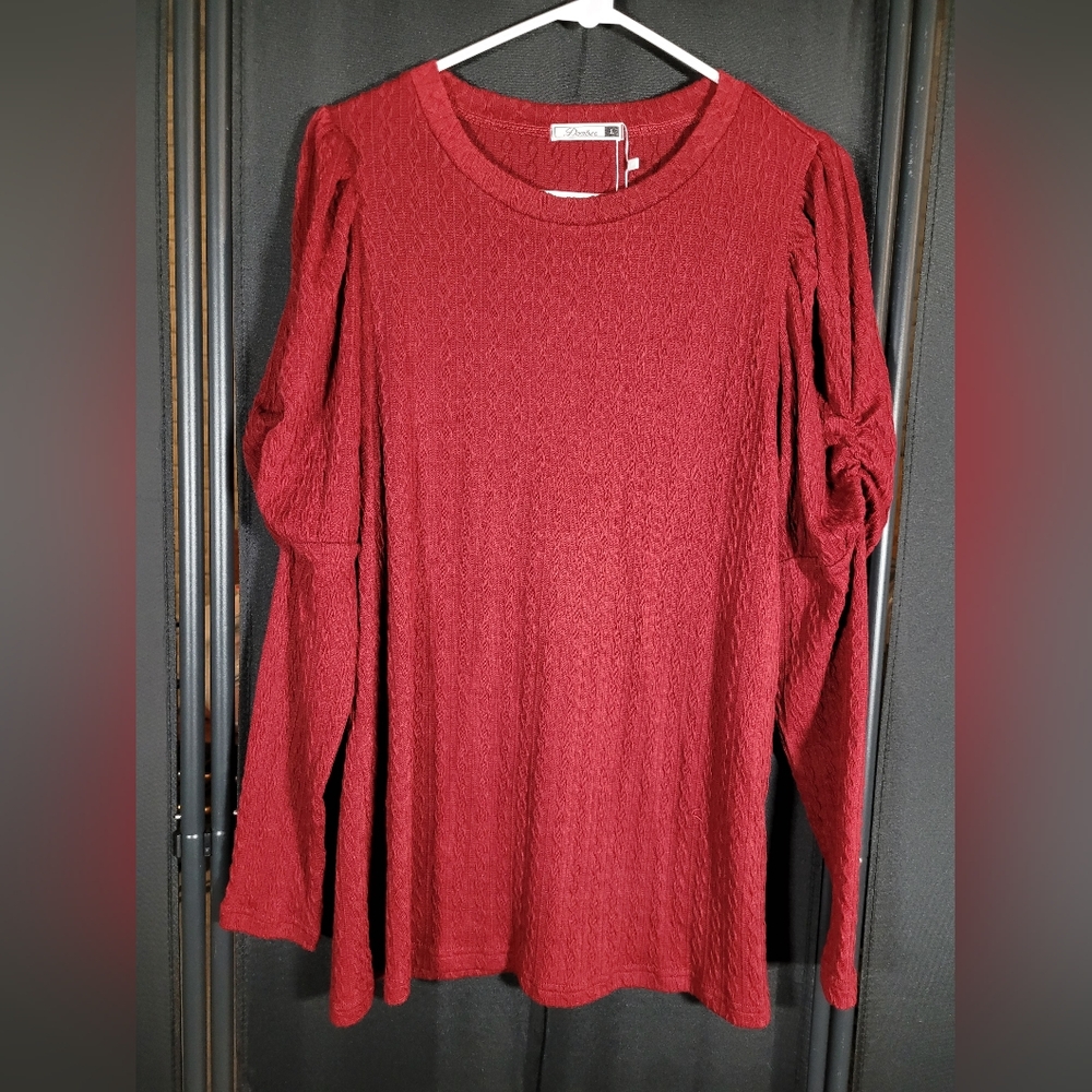 Dorose Textured Long Sleeve Top - Large
